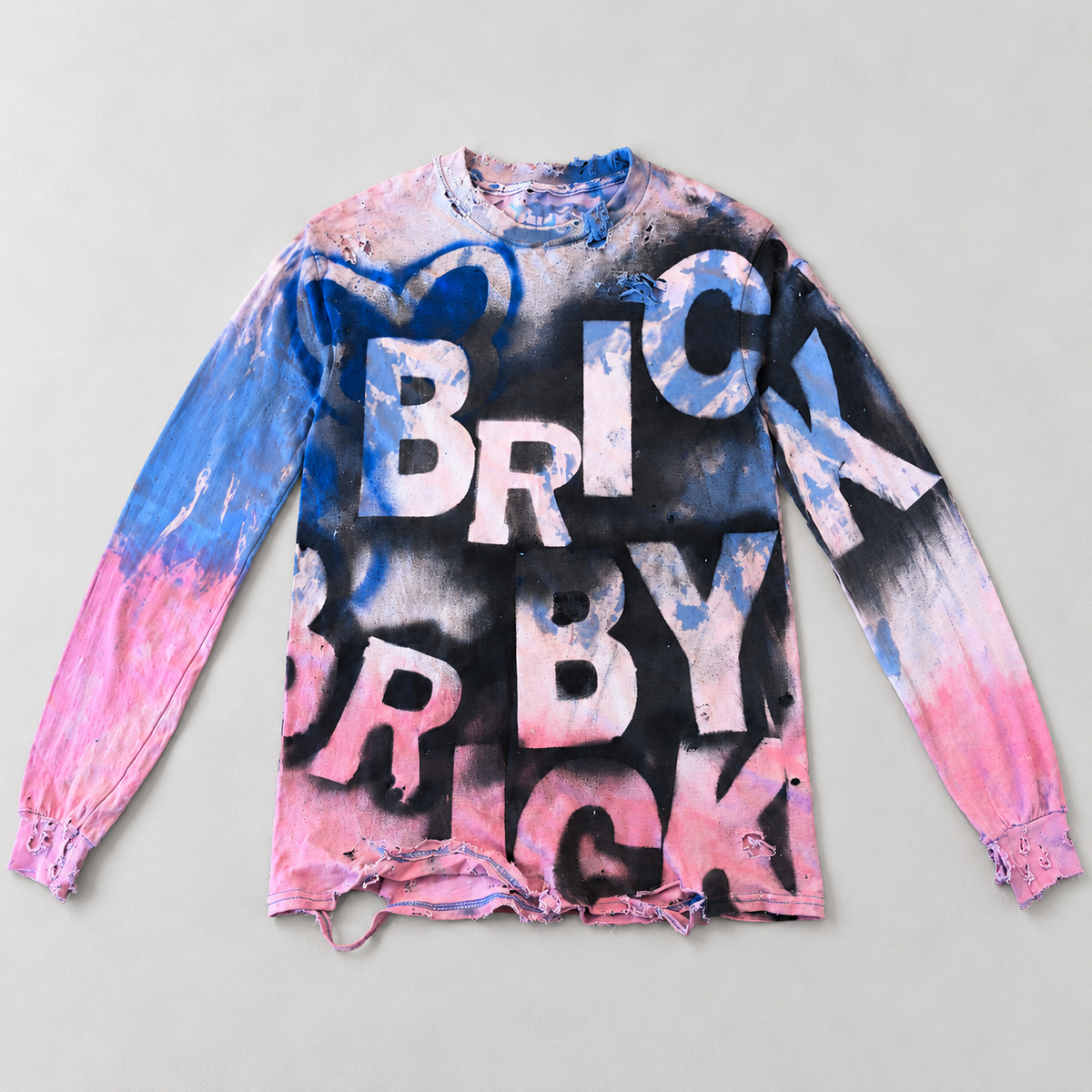BRICK BY BRICK 008 Black / Blue / Pink Long Sleeve, front view