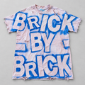 BRICK BY BRICK 010 Pale Pink / Blue Tee, front view